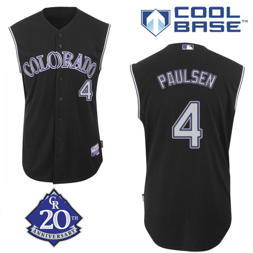 Ben Paulsen #4 mlb Jersey-Colorado Rockies Women's Authentic Alternate 2 Black Baseball Jersey